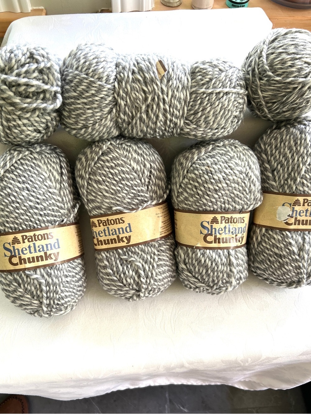 7 Balls Patons Shetland Chunky Wool Blend Yarn 649g